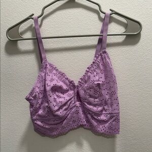 Colsie Lavender Eyelet Lace Bralette